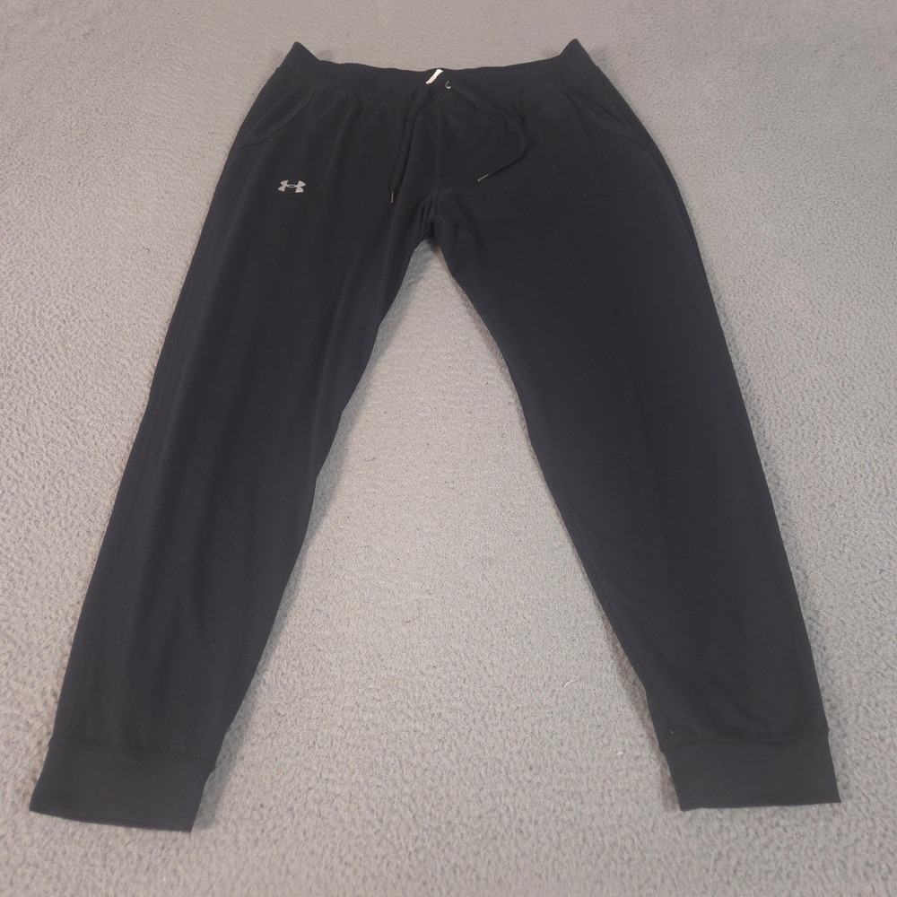 Under Armour Pants Womens L Black UA Tech Jogger Tapered Leg Activewear Pocket